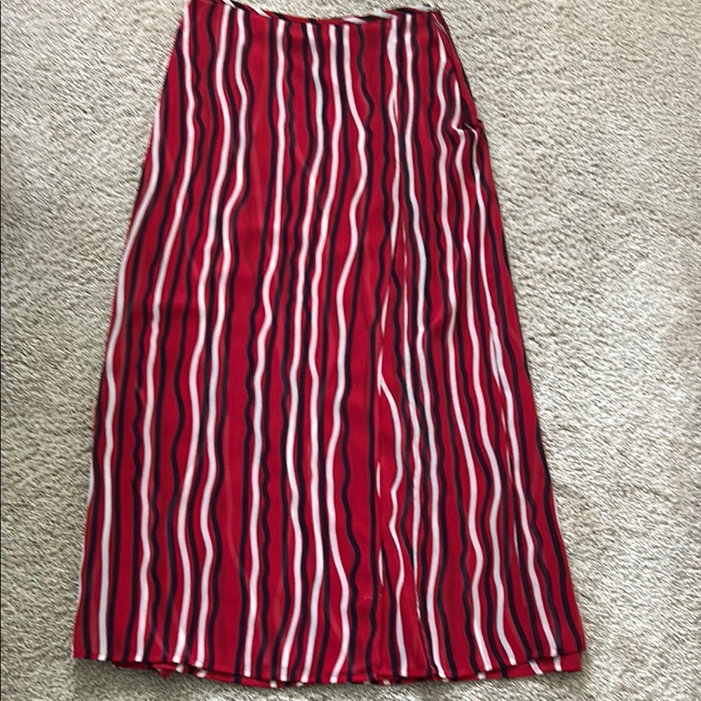 Adolfo Dominguez Red Midi A-Line Skirt